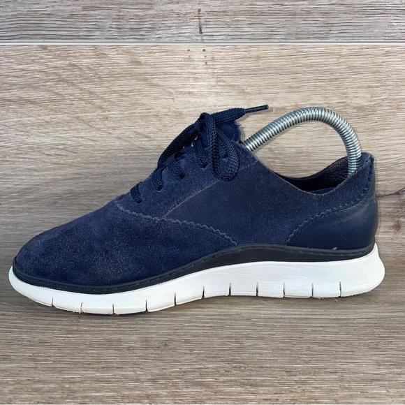 Vionic 355 Taylor Womens Size 7 Blue Comfort Shoes Sneakers Suede Lace Up Low - Picture 2 of 11